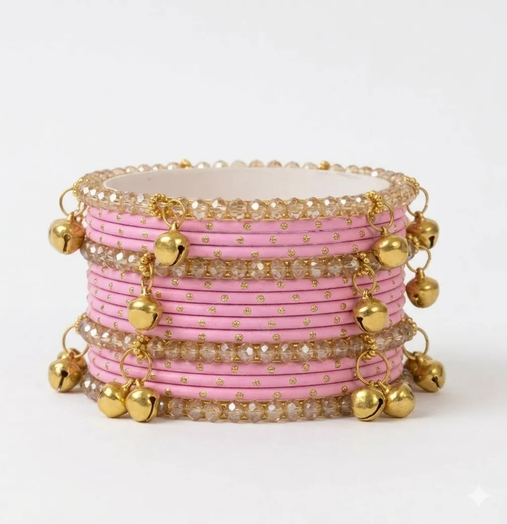 Pink Ghungroo Kashmiri Chooriyan