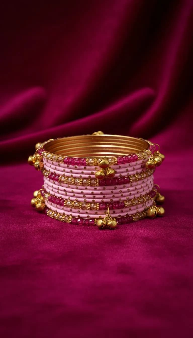 Pink Kashmiri Chooriyan